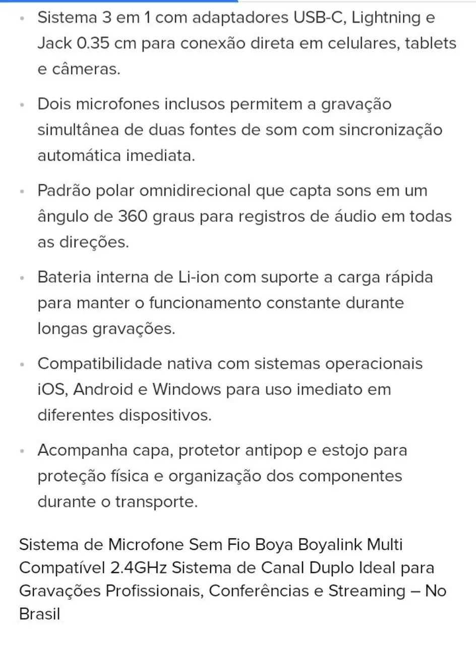 Microfone de lapela BOYA 2.4GHz Dual - Foto 3