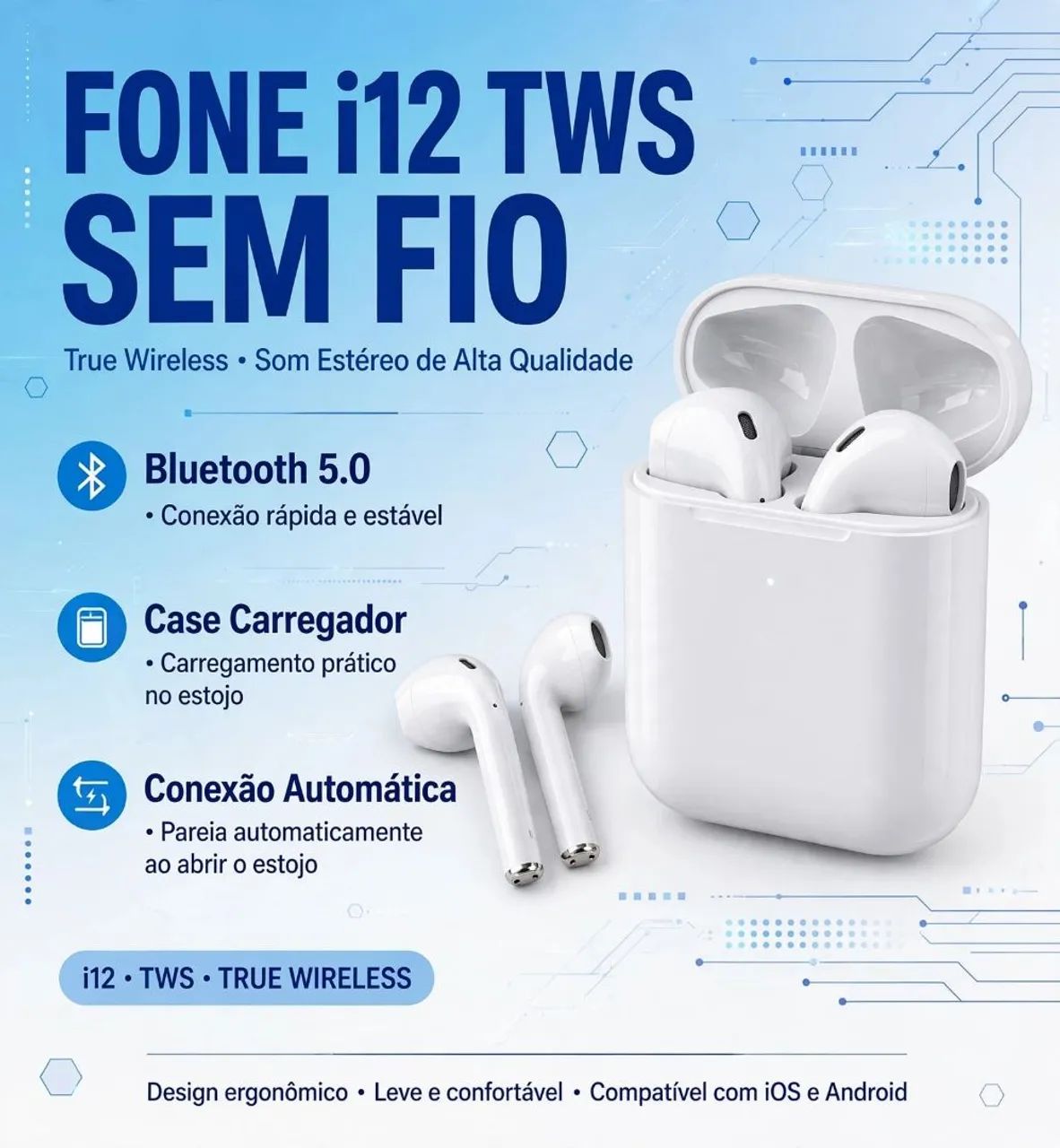 Fone sem fio bluetooth 