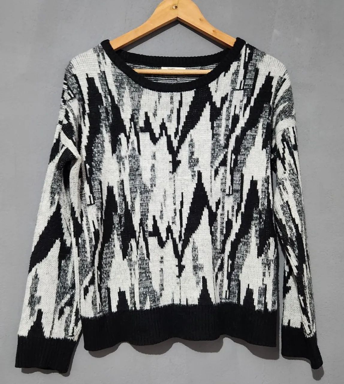 Blusa de Frio de Tricô Estampada