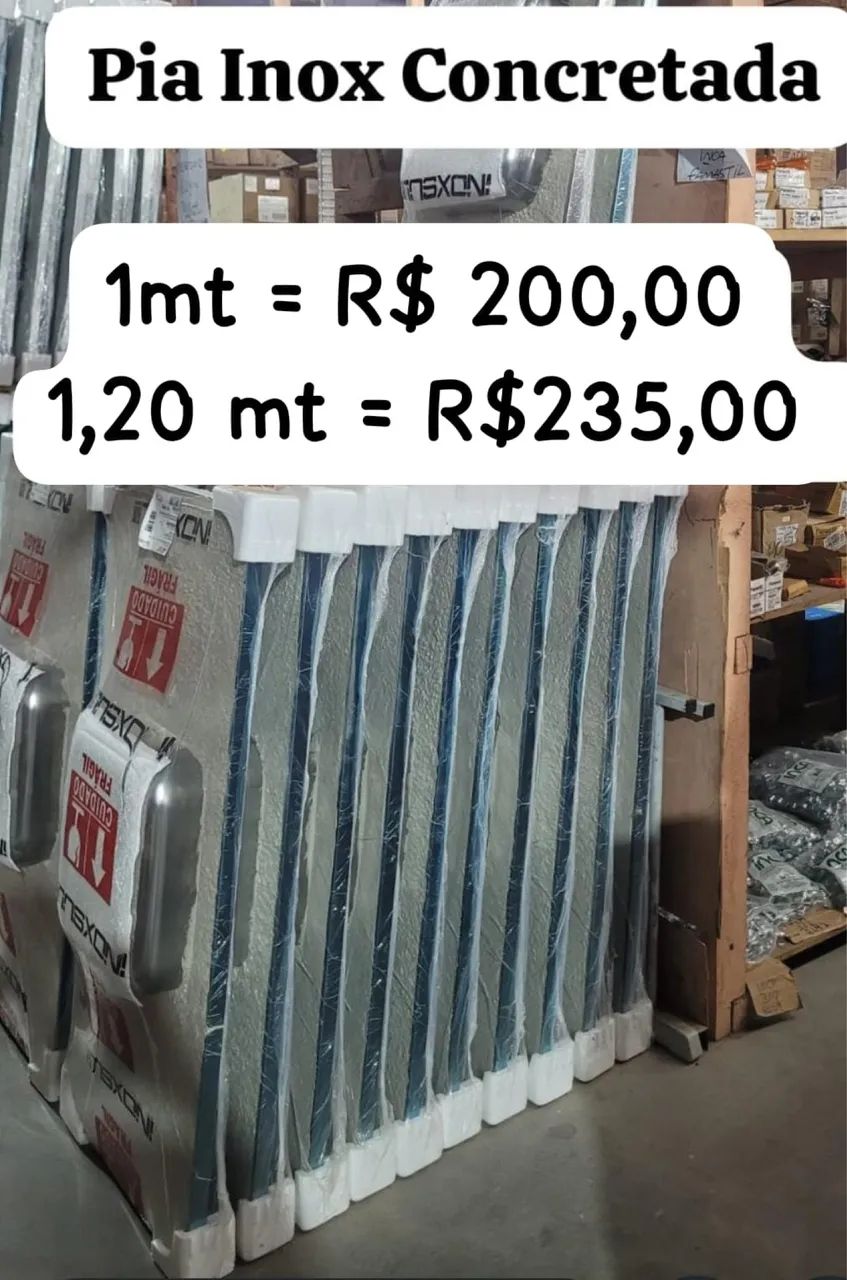 Pia Inox Concretada