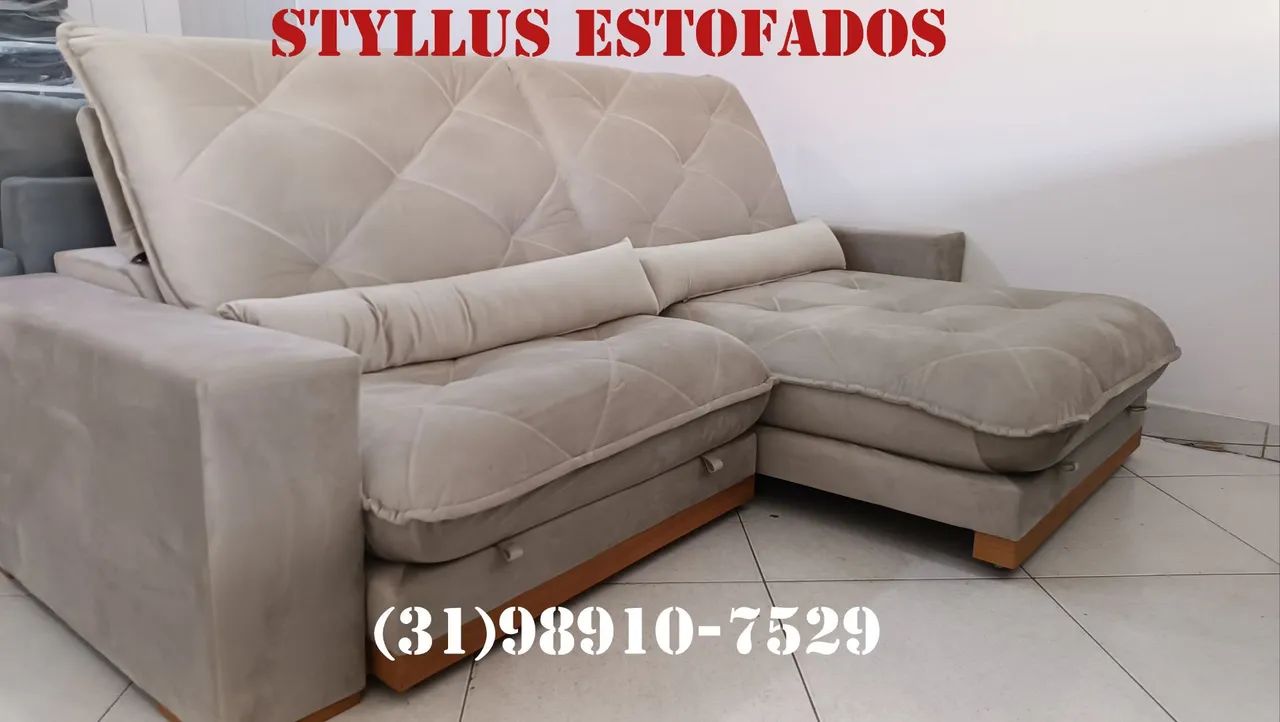 Sofá retrátil de luxo com molas ensacadas 