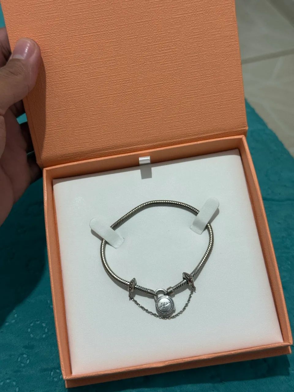 Pulseira Life Cadeado Em Prata 925 - Foto 3