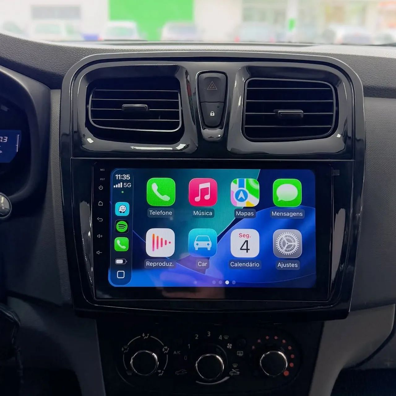 Multimídia Android Renault Sandero 9 polegadas Carplay sem fio Android auto 