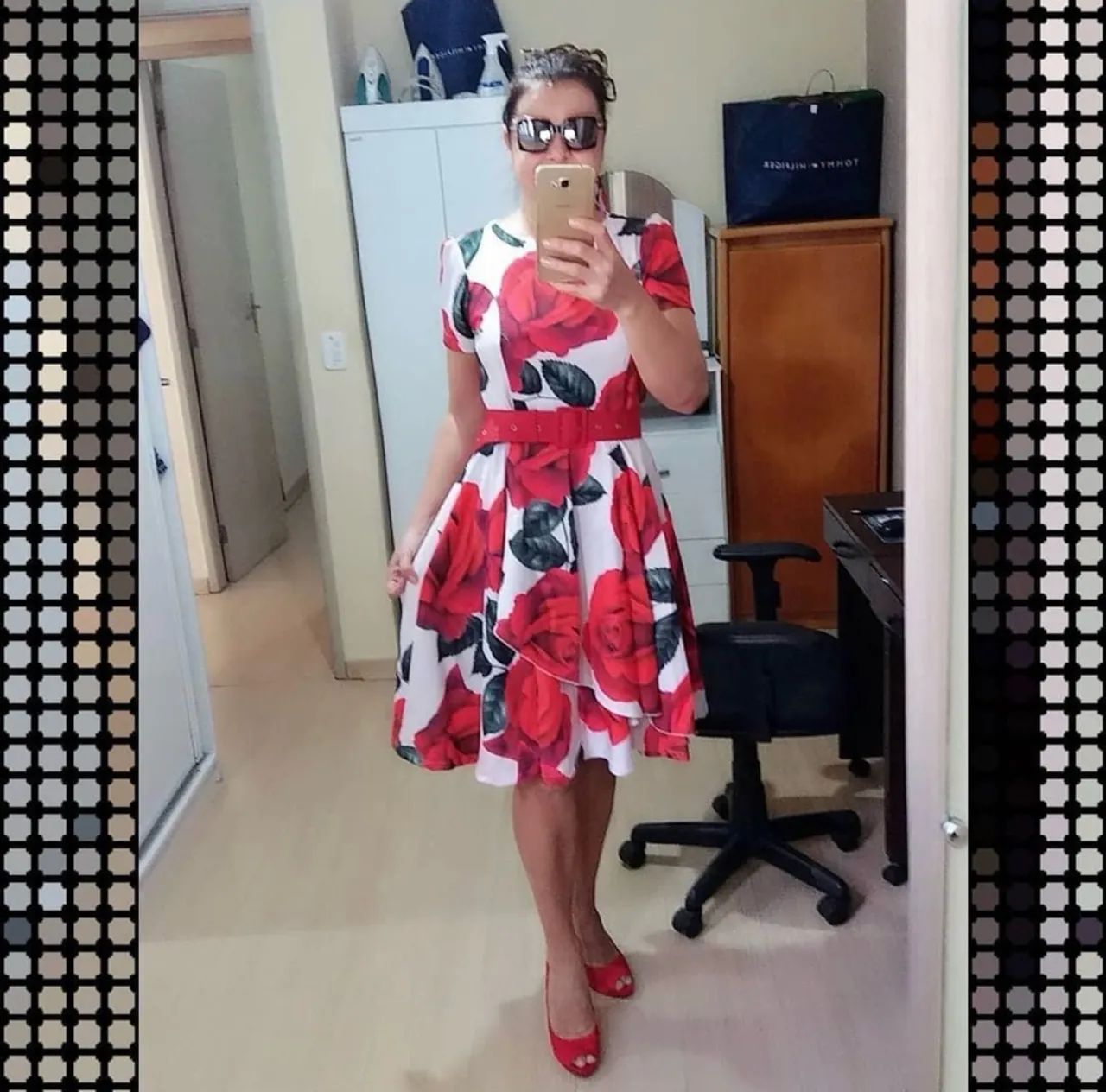 Vestido alfaiataria estampado