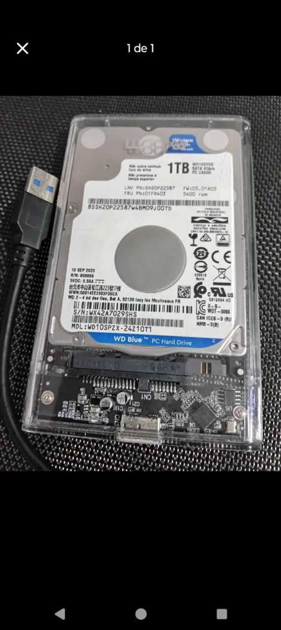 Hd Samsung 320 + case e cabo hd