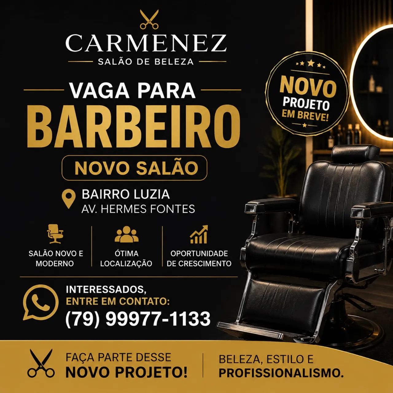 Vaga para barbeiro profissional!