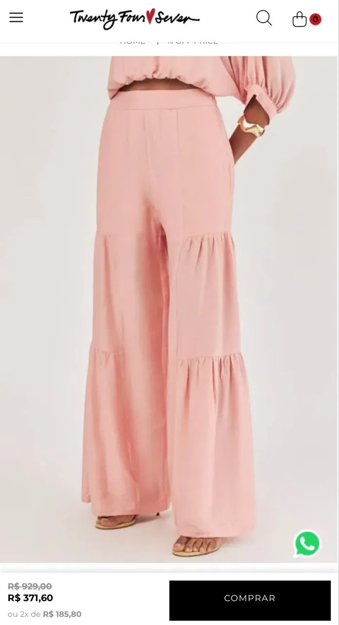 Calça alfaiataria pantalona com babados - Foto 2