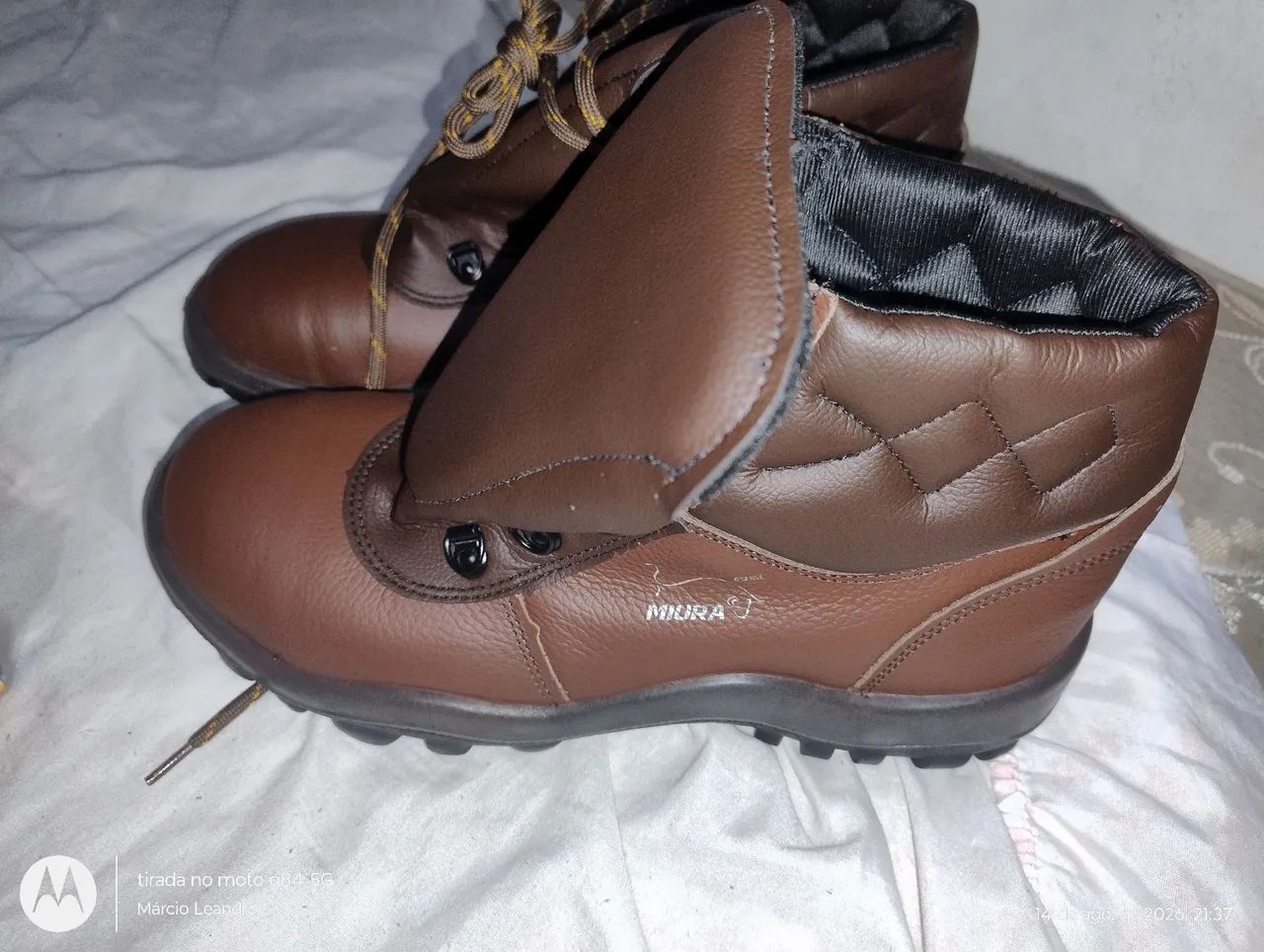 Bota de couro bico de aço  - Foto 4