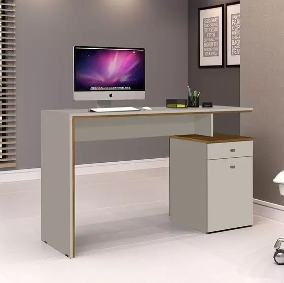 Mesa Escrivaninha moderna Off white - Entrega e montagem GRATIS
