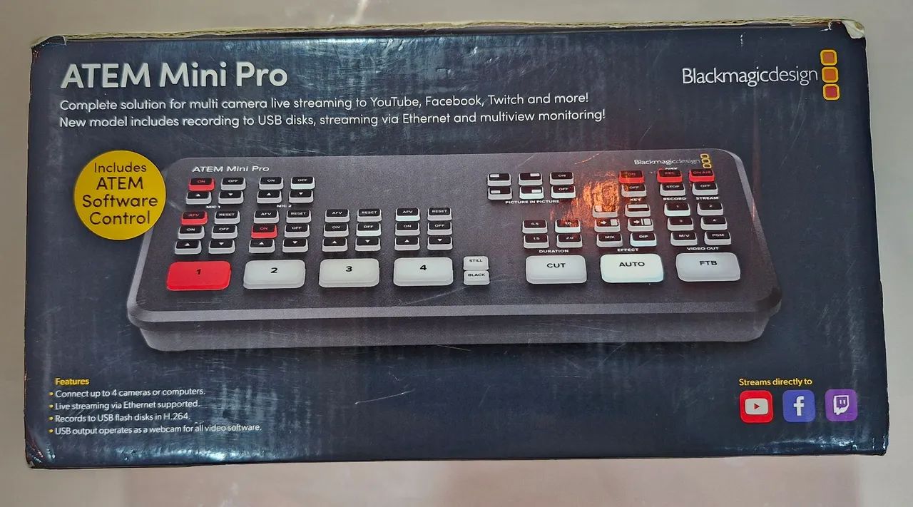 Atem mini Pro + 3 cabo HDMI/HDMI Mini
