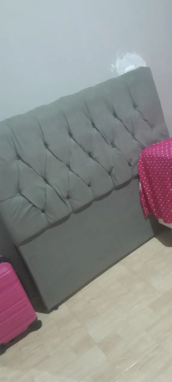 Vendo cabeceira casal cinza nova - Foto 2