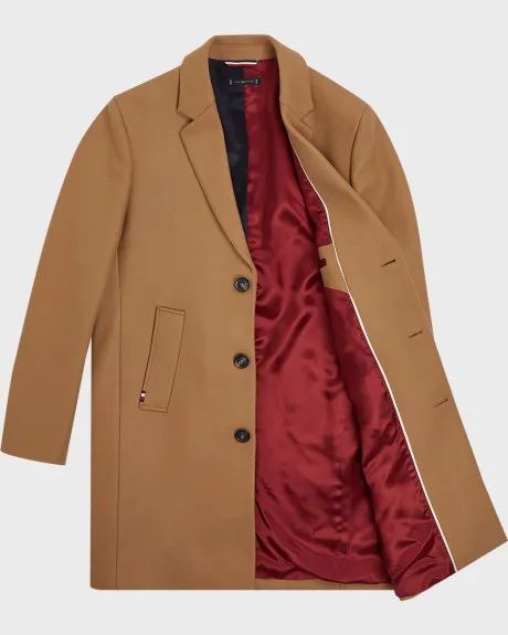 Tommy Hilfiger Men's Addison Wool-Blend Overcoat  - Foto 2