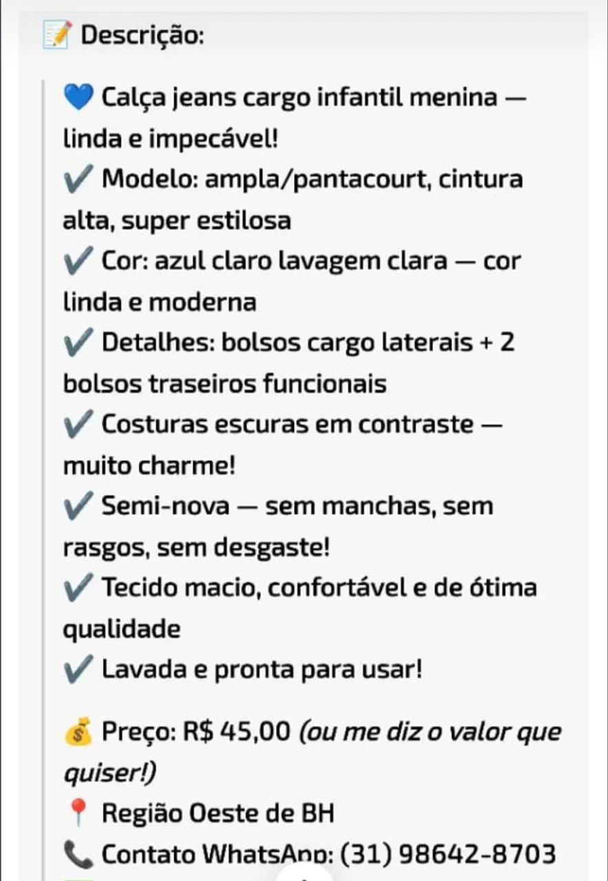 CAL ÇA ? CARGO JENS SEMI NOVA - Foto 2
