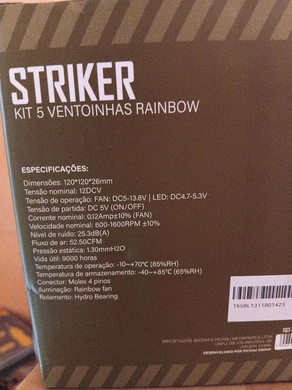Kit 5 Ventoinhas Striker Rainbow ARGB 120mm  Novas! - Foto 5