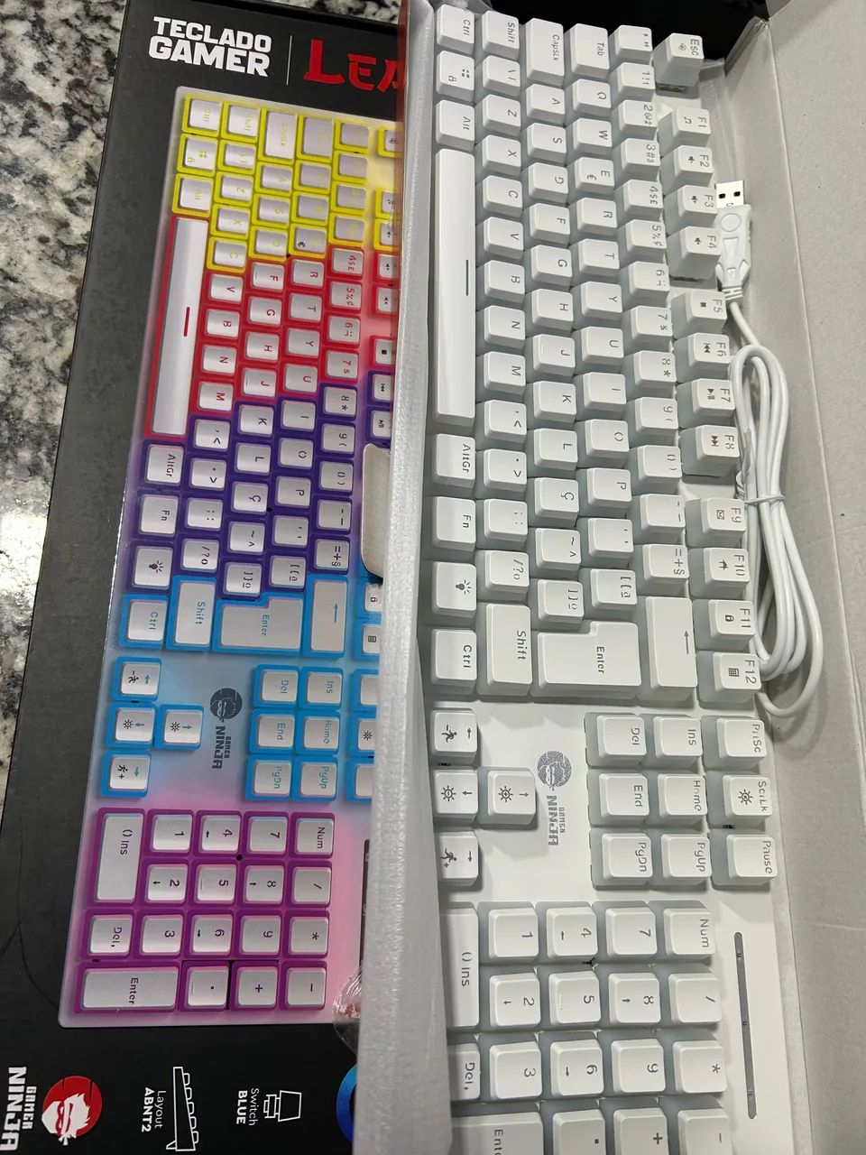 Teclado Mecânico Gamer Ninja Leap Pudim com RGB Lacrados