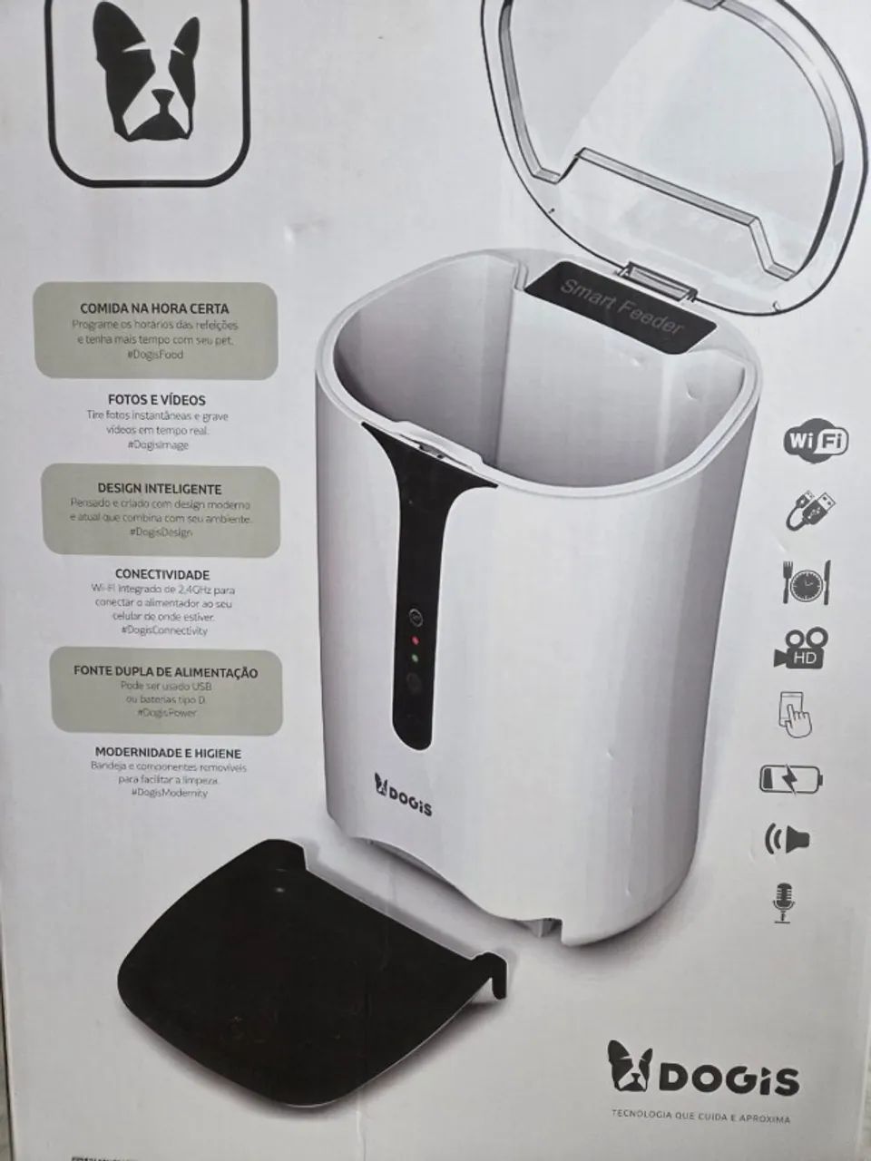 Alimentador Automático para Cães e Gatos Dogis Tech com câmera e wifi - Foto 4