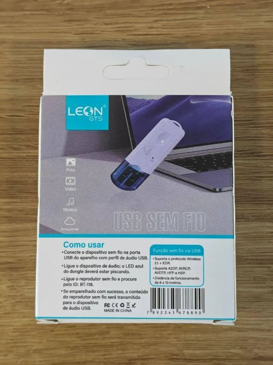 Adaptador Transmissor Musicas Áudio Bluetooth Usb Pendrive Com Microfone - Leon Gts - Foto 2