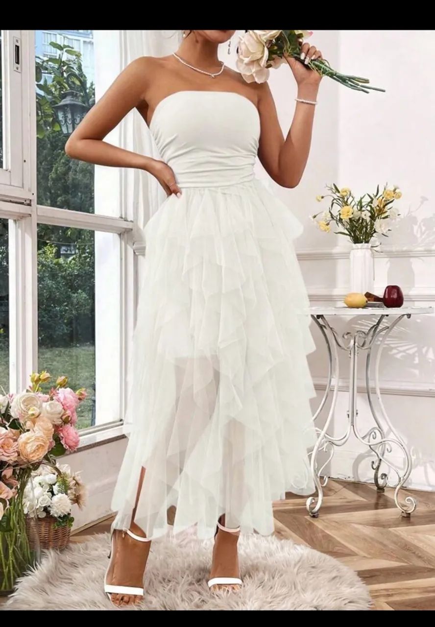 Vestido Branco de tulle  - Foto 3