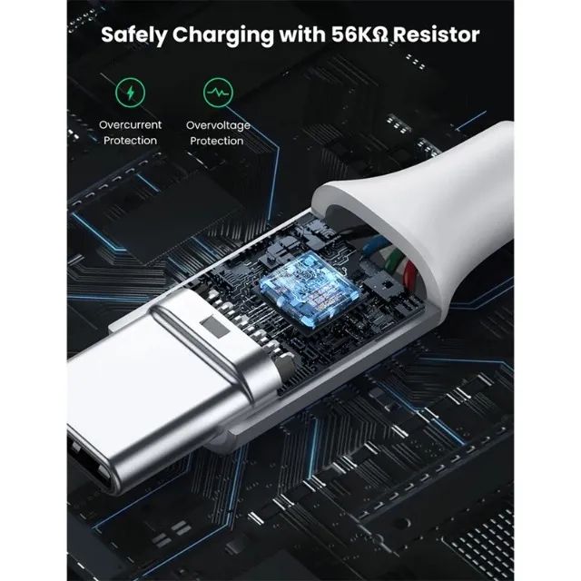 Cabo Ugreen USB-A/USB-C 3A US288 1M SLV-60131 - Prata - Foto 3
