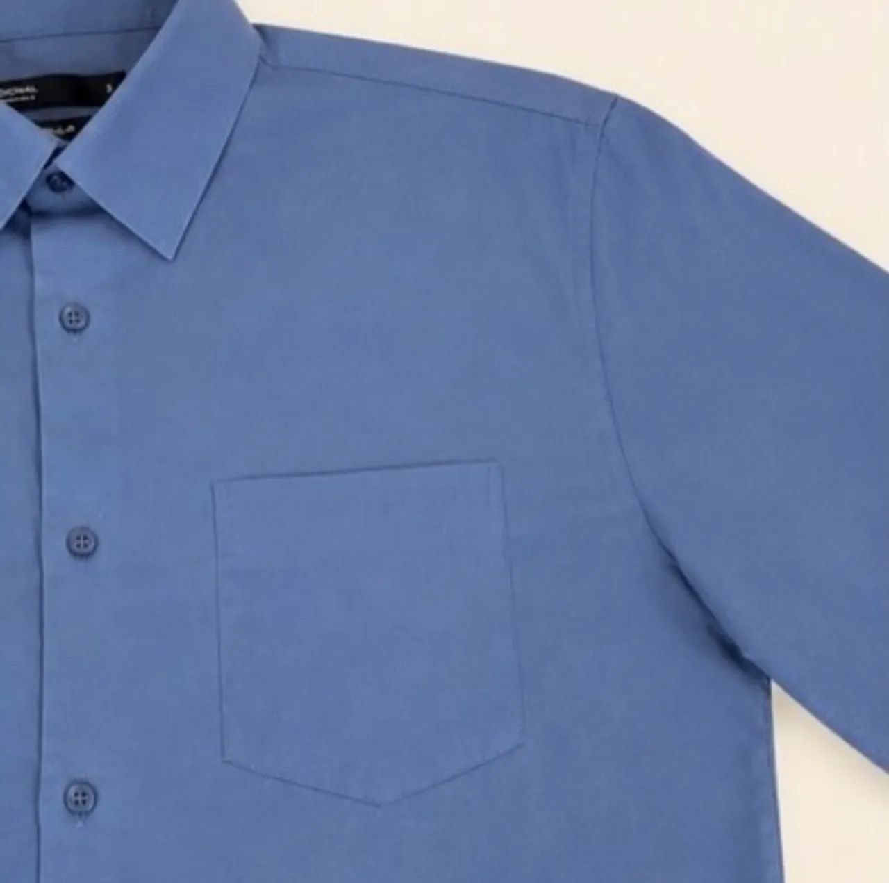 CAMISA MASCULINA BÁSICA AZUL - Foto 4