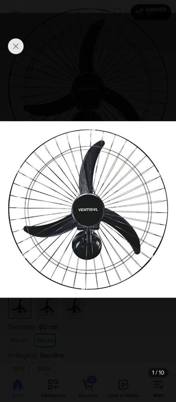Ventilador de parede