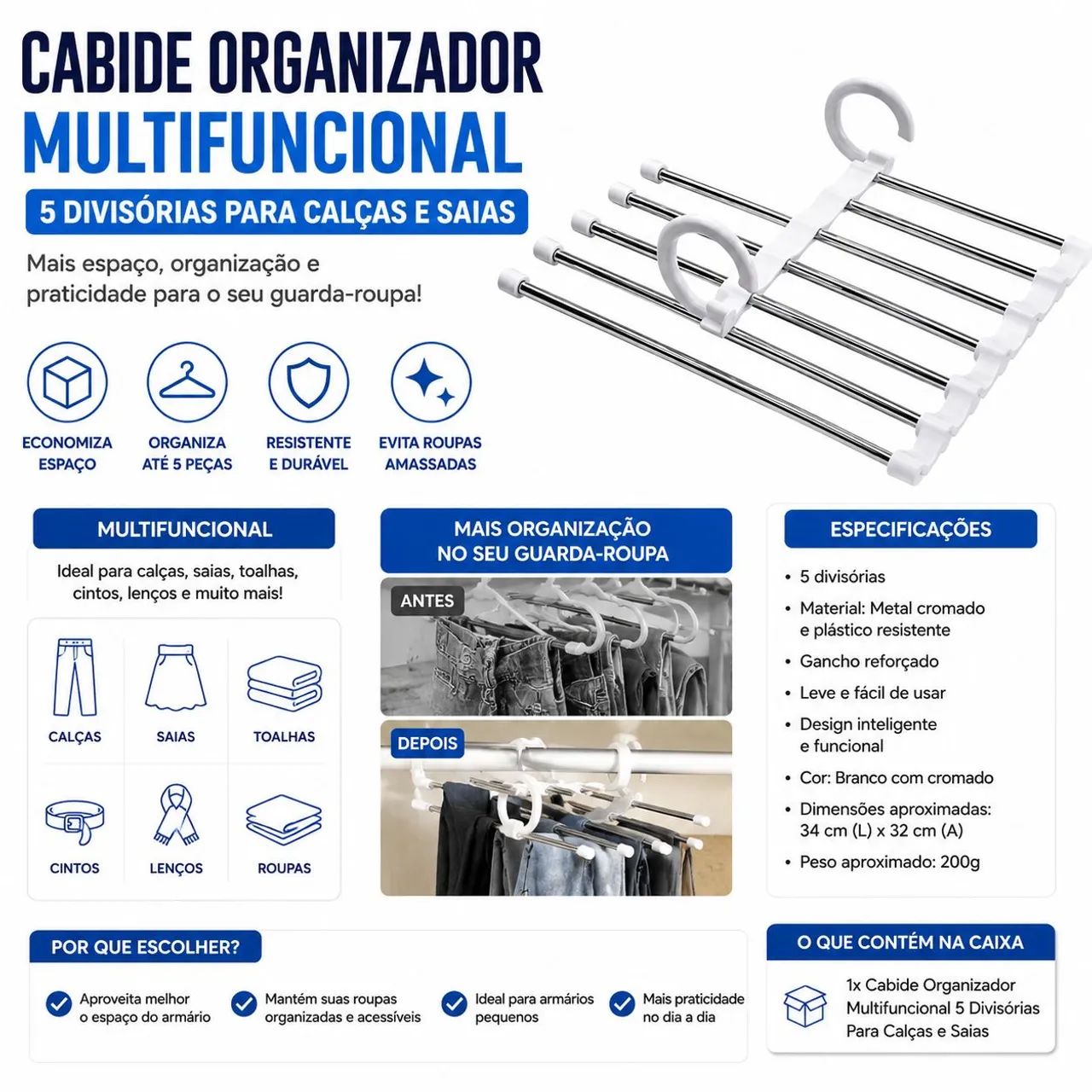 Cabide  para guardar roupa  - Foto 4