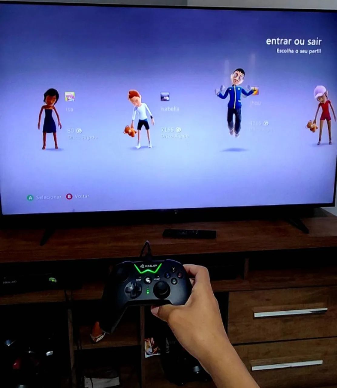 Xbox360 com kinect+controles com fio e jogos - Foto 4