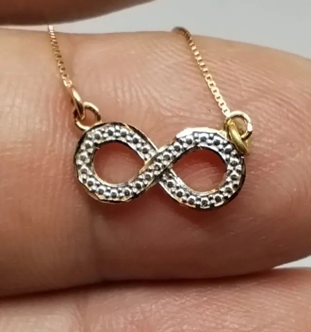 Colar e pingente modelo infinito ouro 18k - 45cm