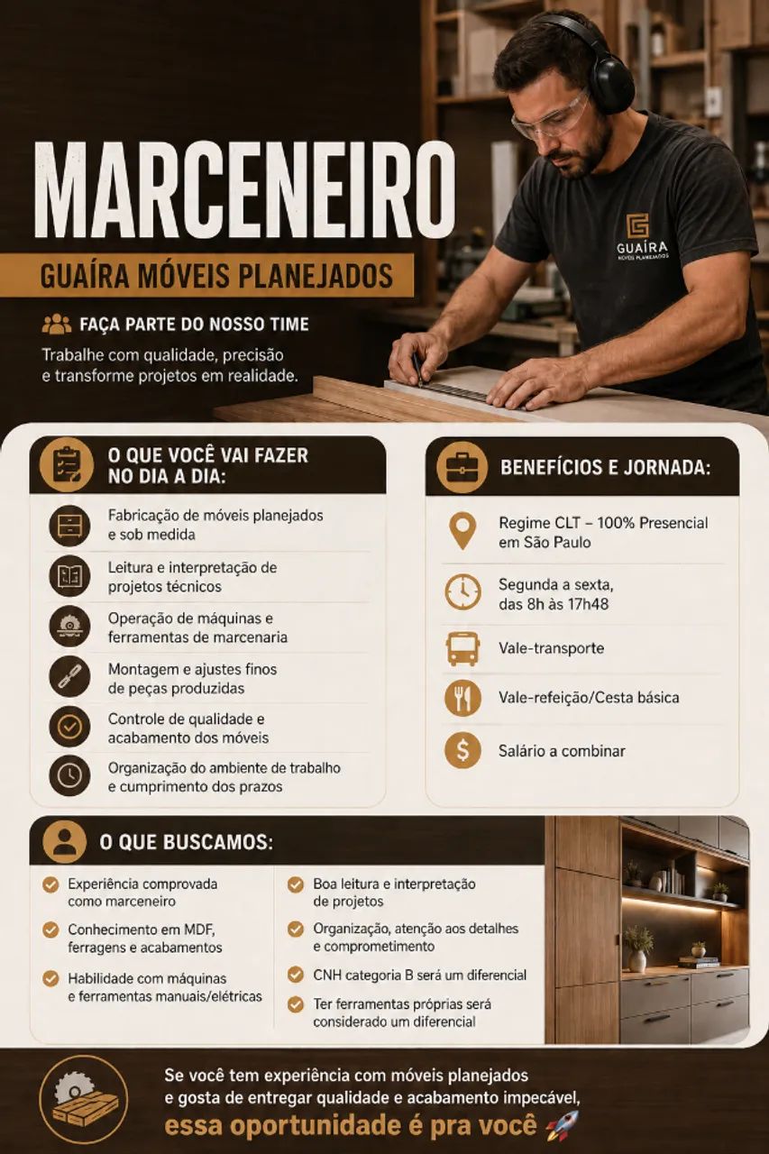 Vaga para Marceneiro