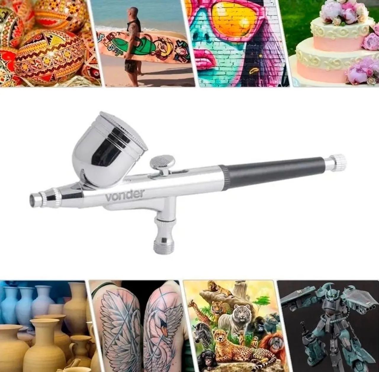 Aerógrafo Para Pintura Acessórios 13 Pçs Vonder  - Foto 3