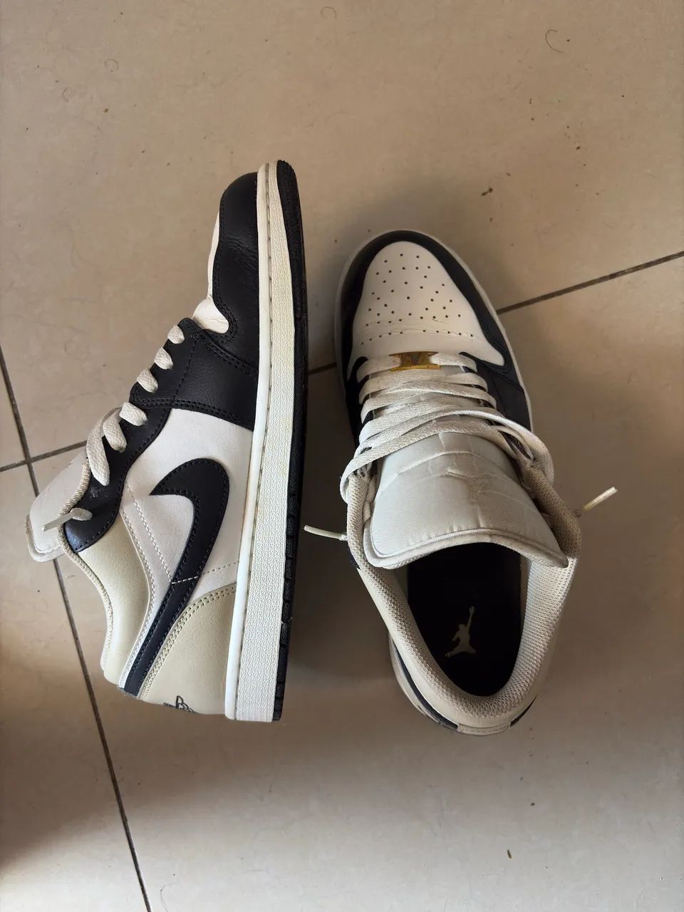 Air Jordan 1 Low Summit White Rattan Off-Noir - Foto 5