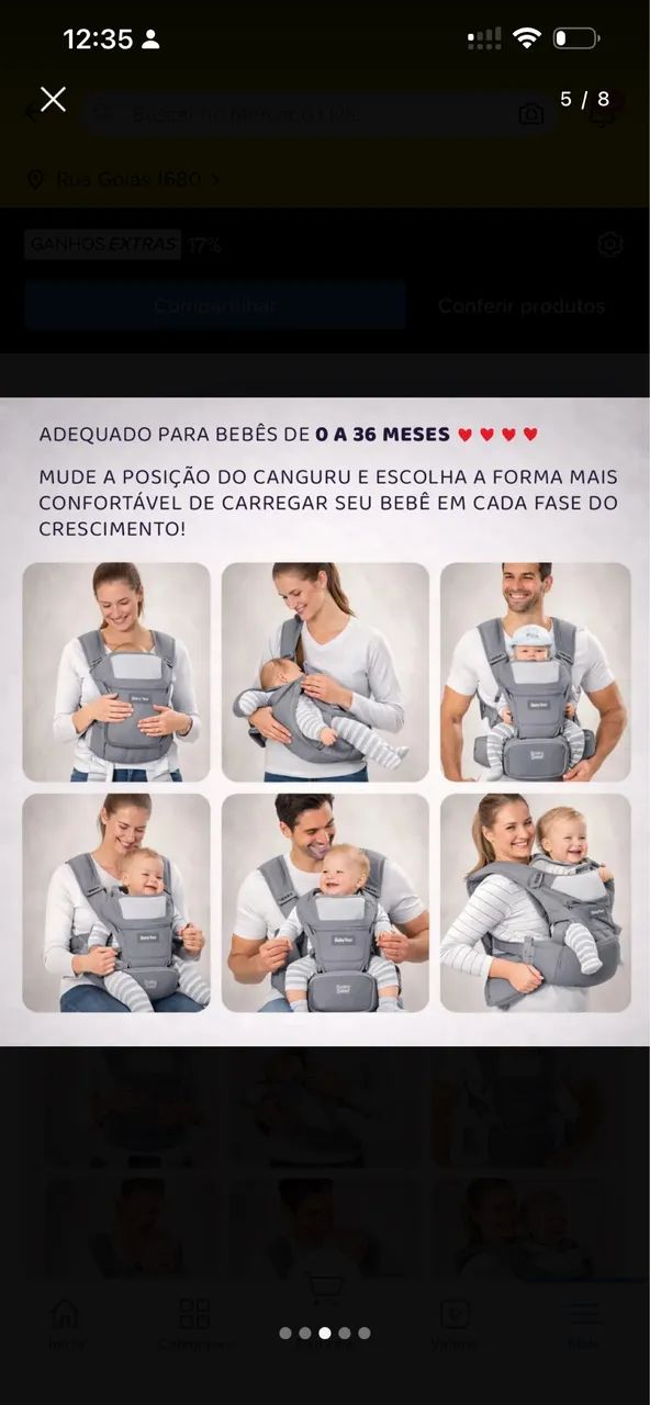 Bolsa Canguru Ergonômico Bebê - Foto 5