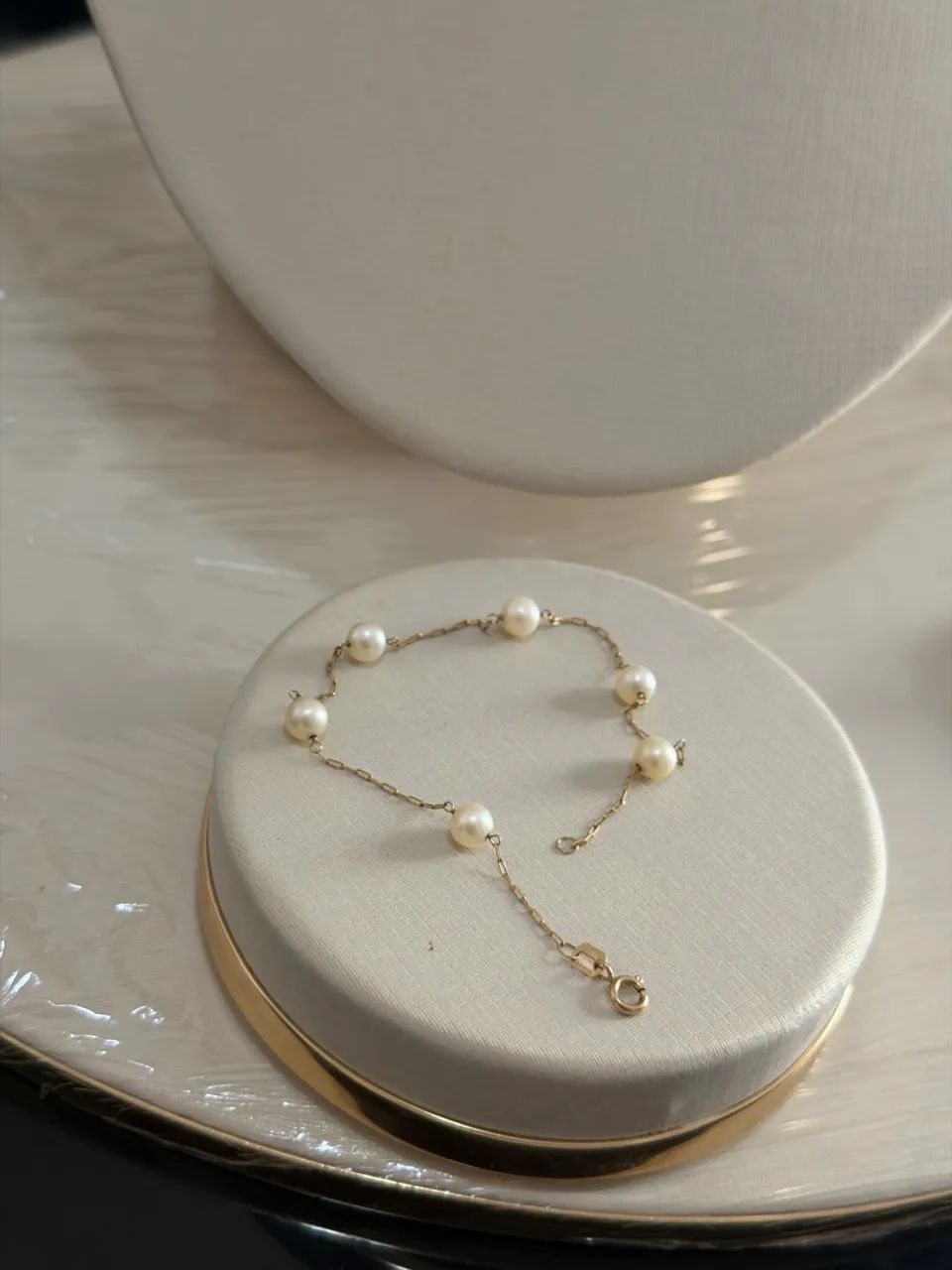 Pulseira em ouro 18k c/perolas 