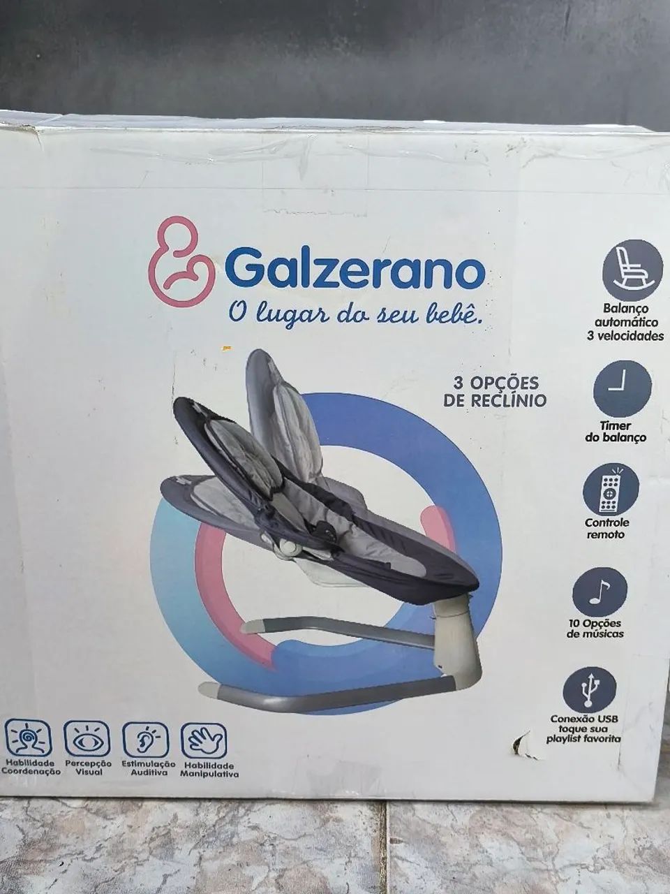 Cadeirinha de Balanço Automática Galzerano com Controle Remoto e USB