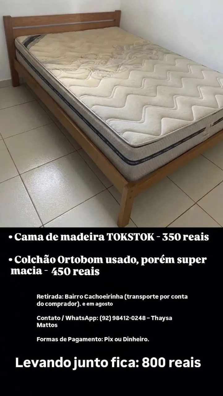 Cama TOKSTOK + Colchão ORTOBOM casal 
