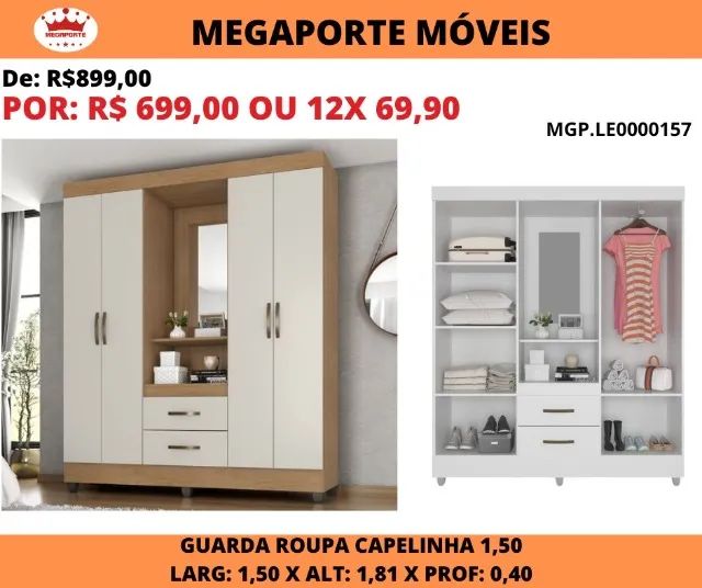 GUARDA ROUPA SOLT 4 PORTAS 