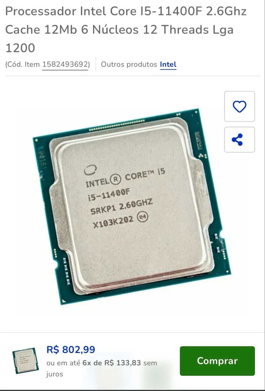 Placa mae H10M + I5 11400f - Foto 3