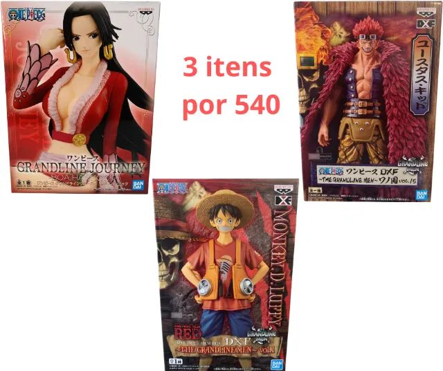 BONECOS ONE PIECE PROMOÇÃO 3 ITENS 540