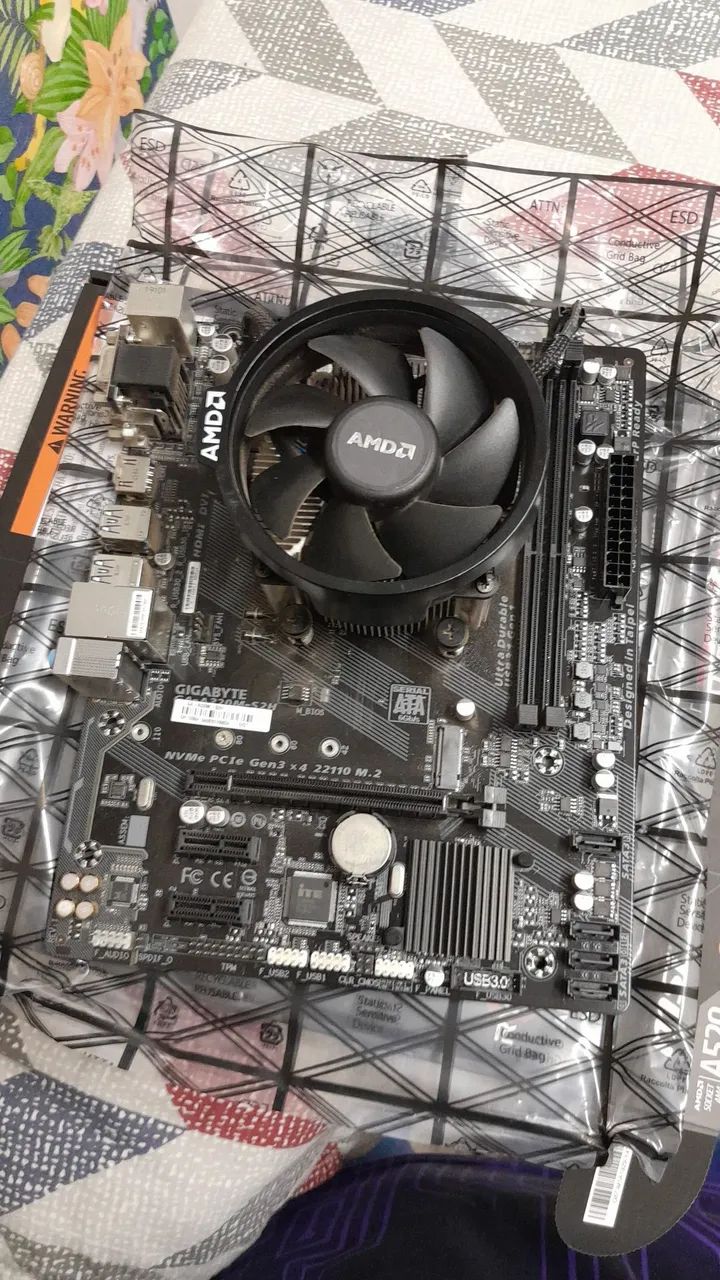 Vendo placa mãe A320M-S2H + CPU 5 3400G