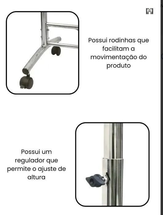 Arara MD Reforçada com Rodinhas - Regulável e Desmontável | R$ 300 - Foto 4