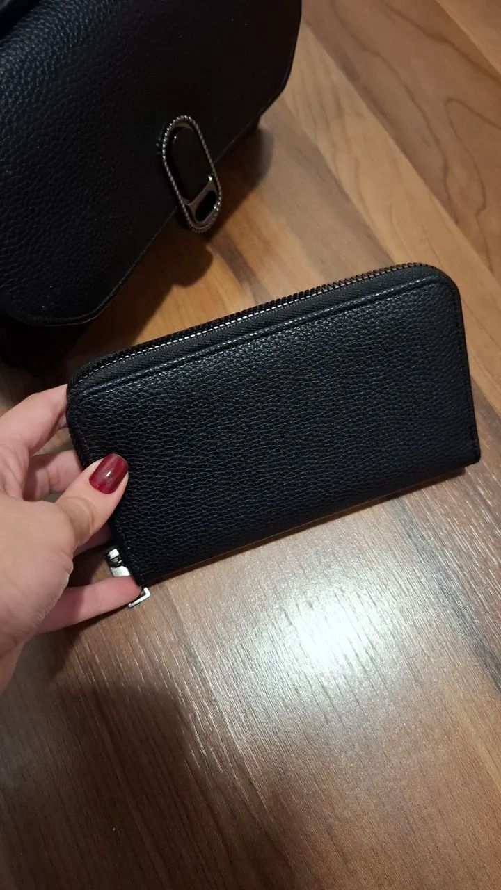 Bolsa de corino preta  - Foto 5