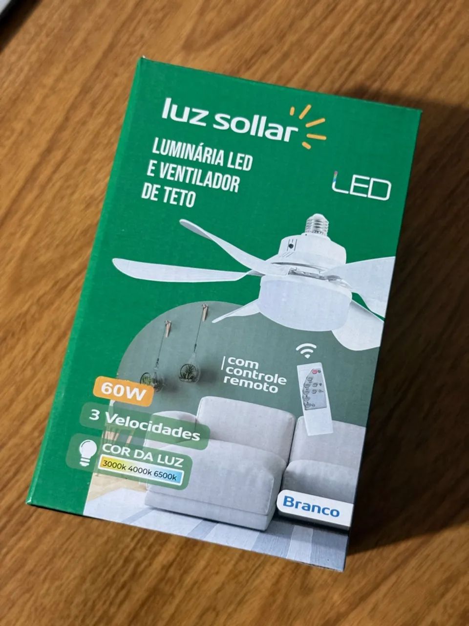 VENTILADOR DE TETO COM LUMINÁRIA  - Foto 2