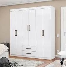 Guarda Roupa Aries 6Pts 2Gvs Branco Carioca - Entrega Rápida! 