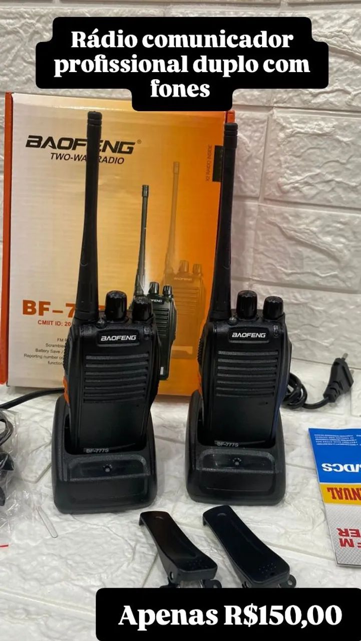 Rádio comunicador profissional duplo com fones / SUPER PROMOÇÃO 