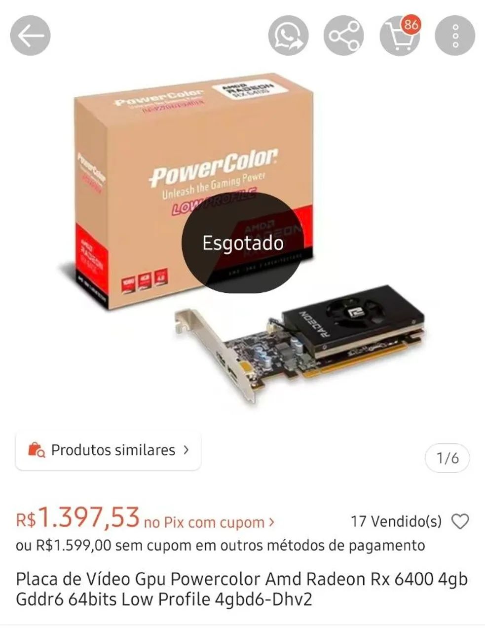 RX 6400 PRATICAMENTE NOVA - Foto 4