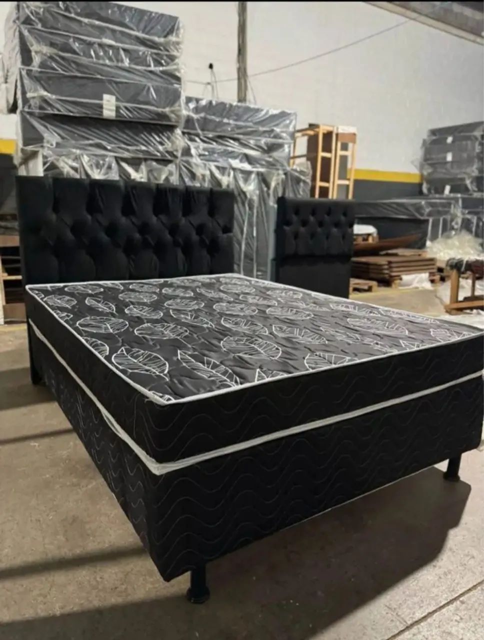 CAMA CASAL BOX CONJUGADA COM ESPUMA 14CM + CABECEIRA FRETE GRÁTIS 
