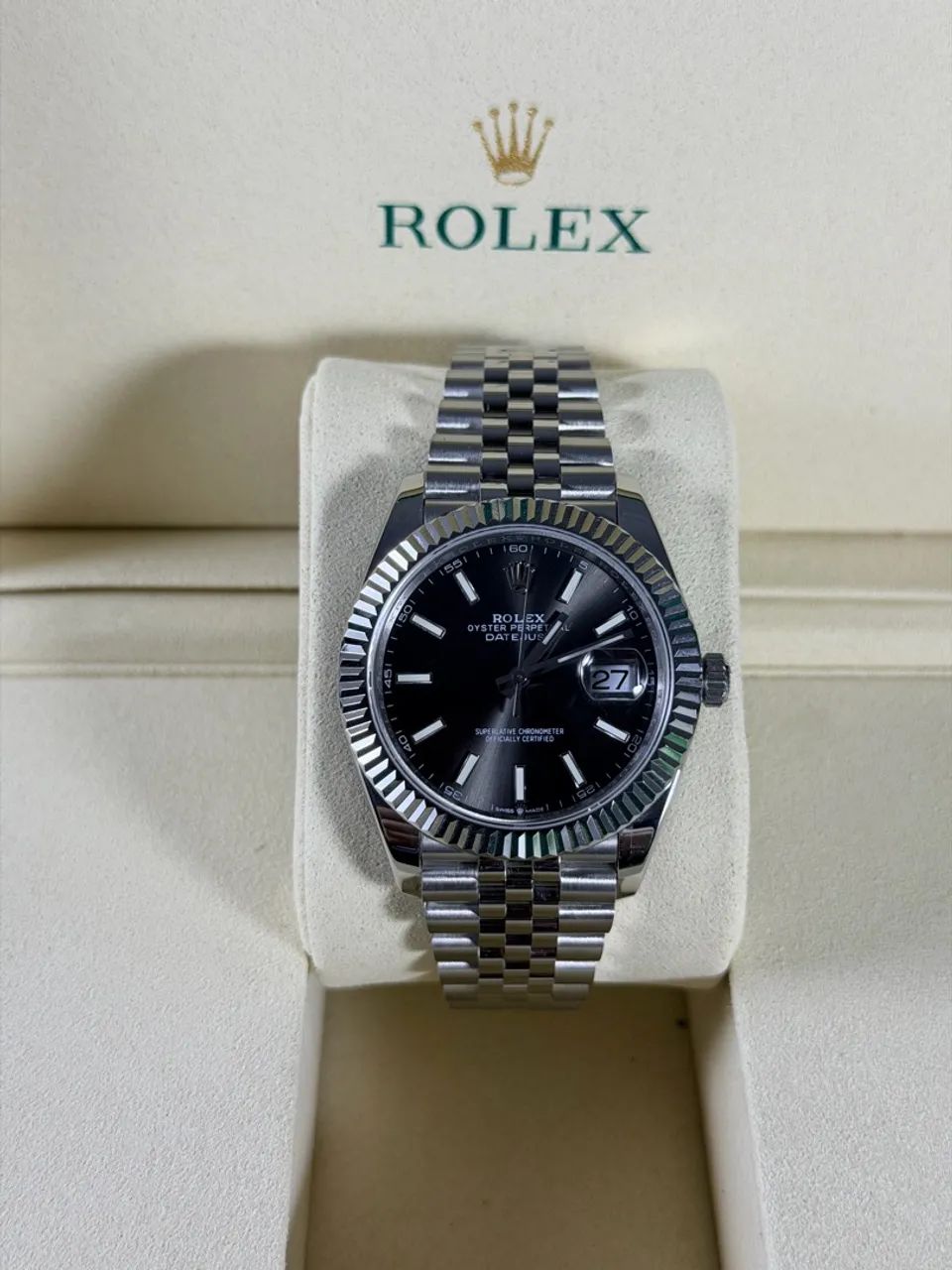 Super clone rolex Datejust grey dark 