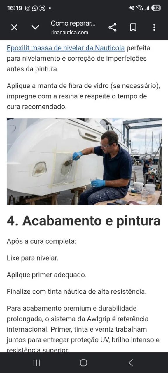 Trabalho com fibra de vidro 