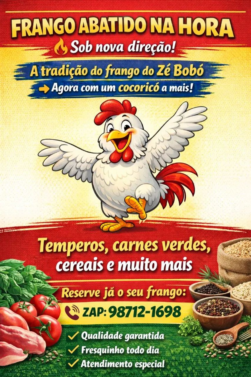 Frango abatido na hora 