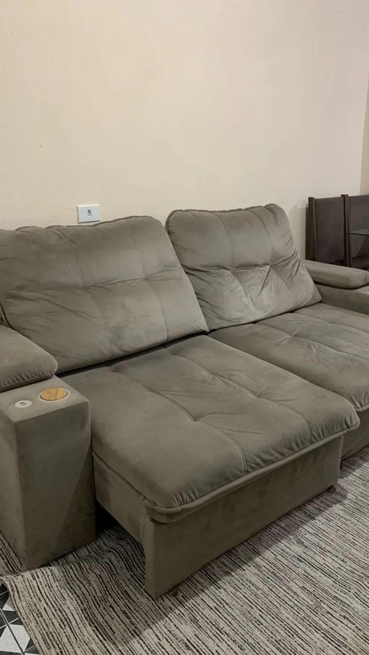  Sofá Retrátil e Reclinável 2,30m com USB ? R$550 - Foto 2